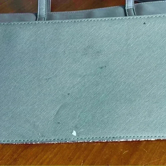 Kate Spade Greta Court Penny Saffiano gray/silver glitter tote bag - Picture 7 of 7